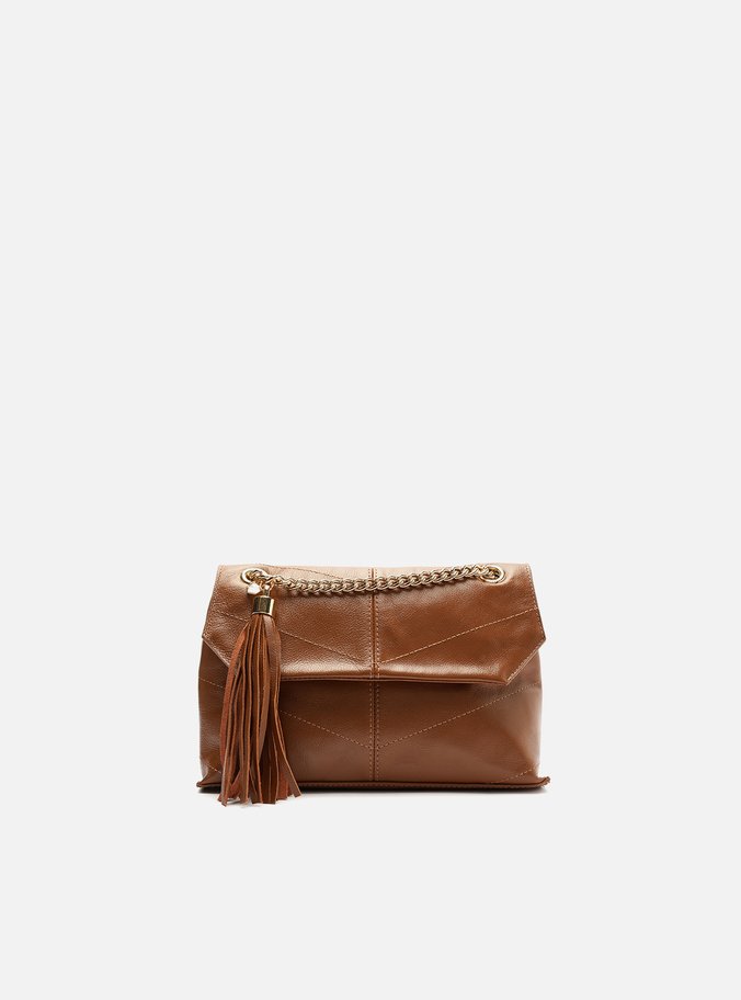 Bolsa Tiracolo Marrom Couro Pequena Barbicacho