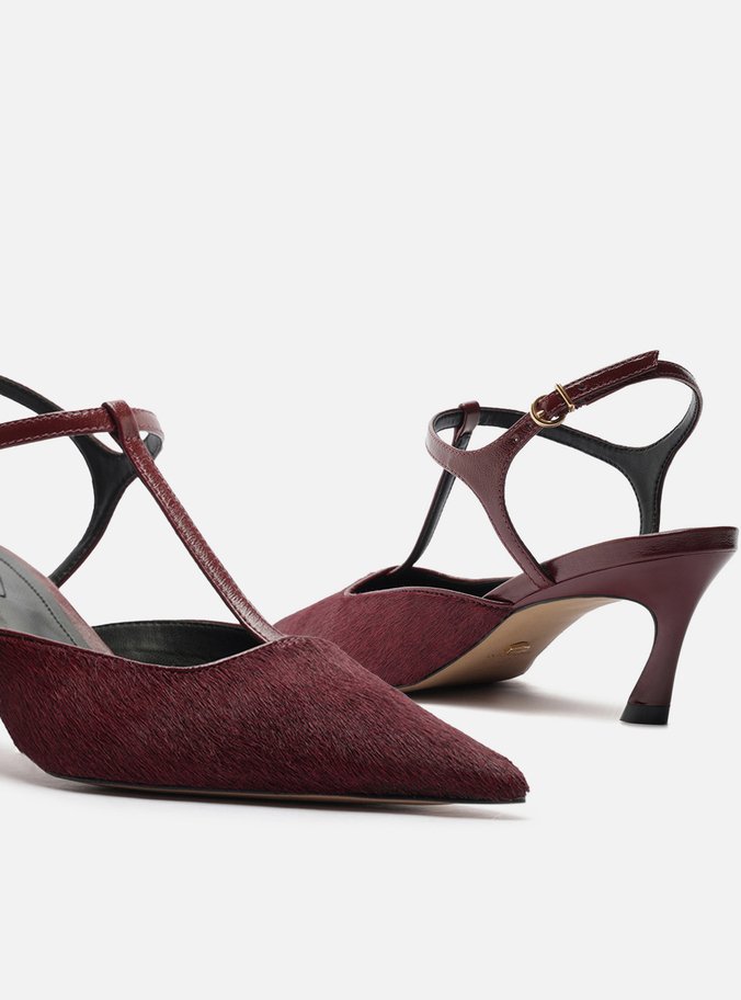 Scarpin Vermelho Pelo Salto Kitten Aberto Telma