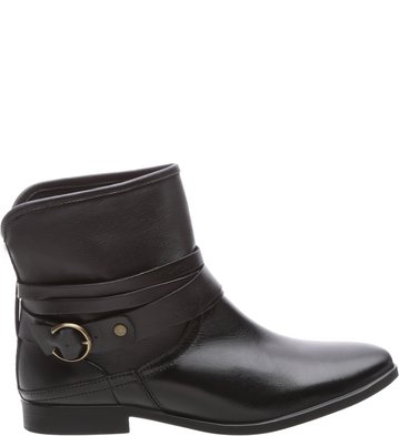 Bota Couro Fivela Dia Preta