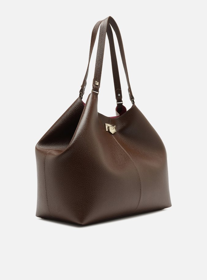 Bolsa Shopping Marrom Grande Encaixe Metal