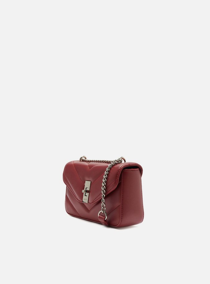 Bolsa Tiracolo Bordô Matelassê Corrente Pequena