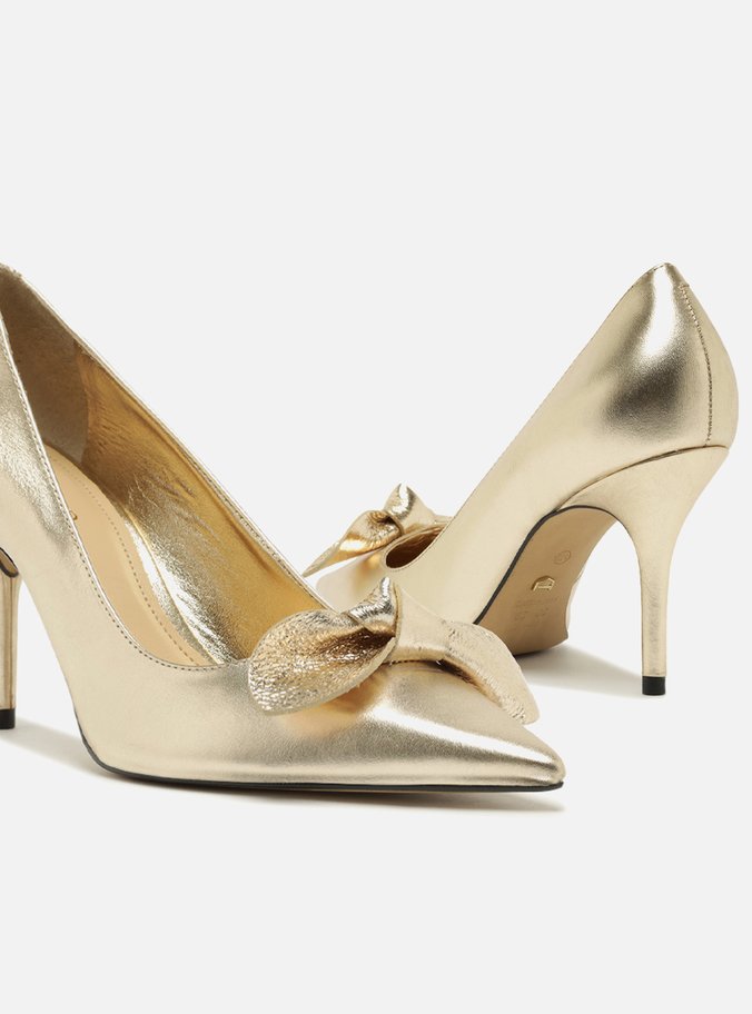 Scarpin Dourado Salto Fino