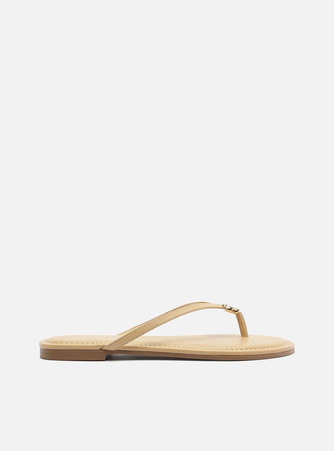 Sandália Rasteira Nude Bico Redondo