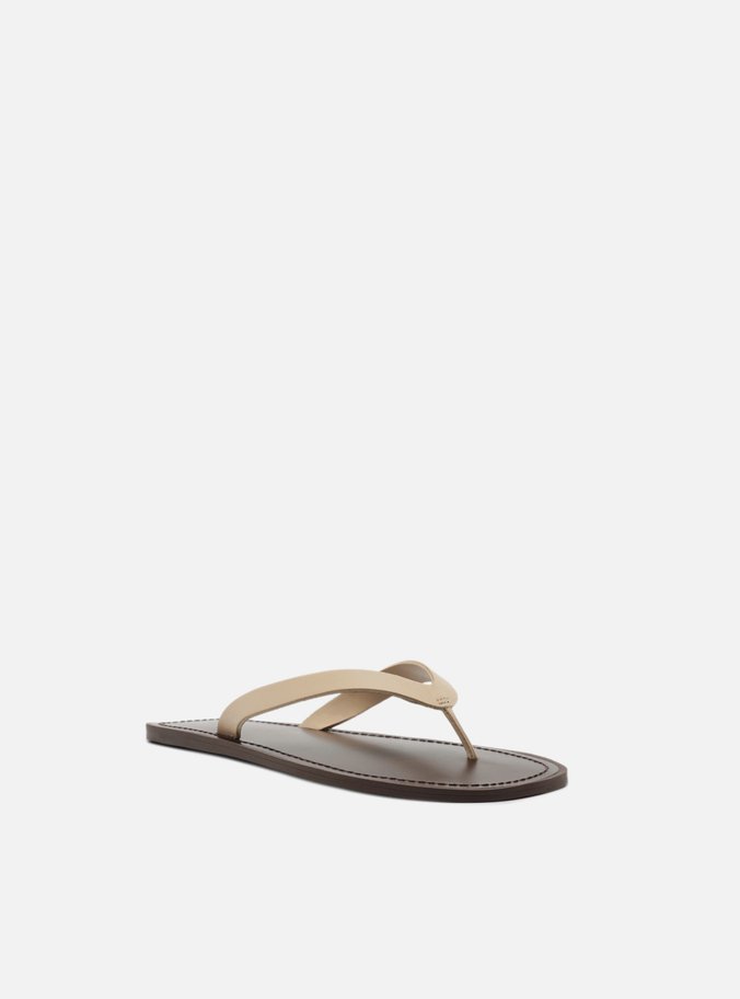 Rasteira Rose Couro Flip Flop Livia