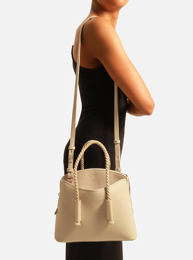 Bolsa Tote Bege Giorno Grande Alça Trançada