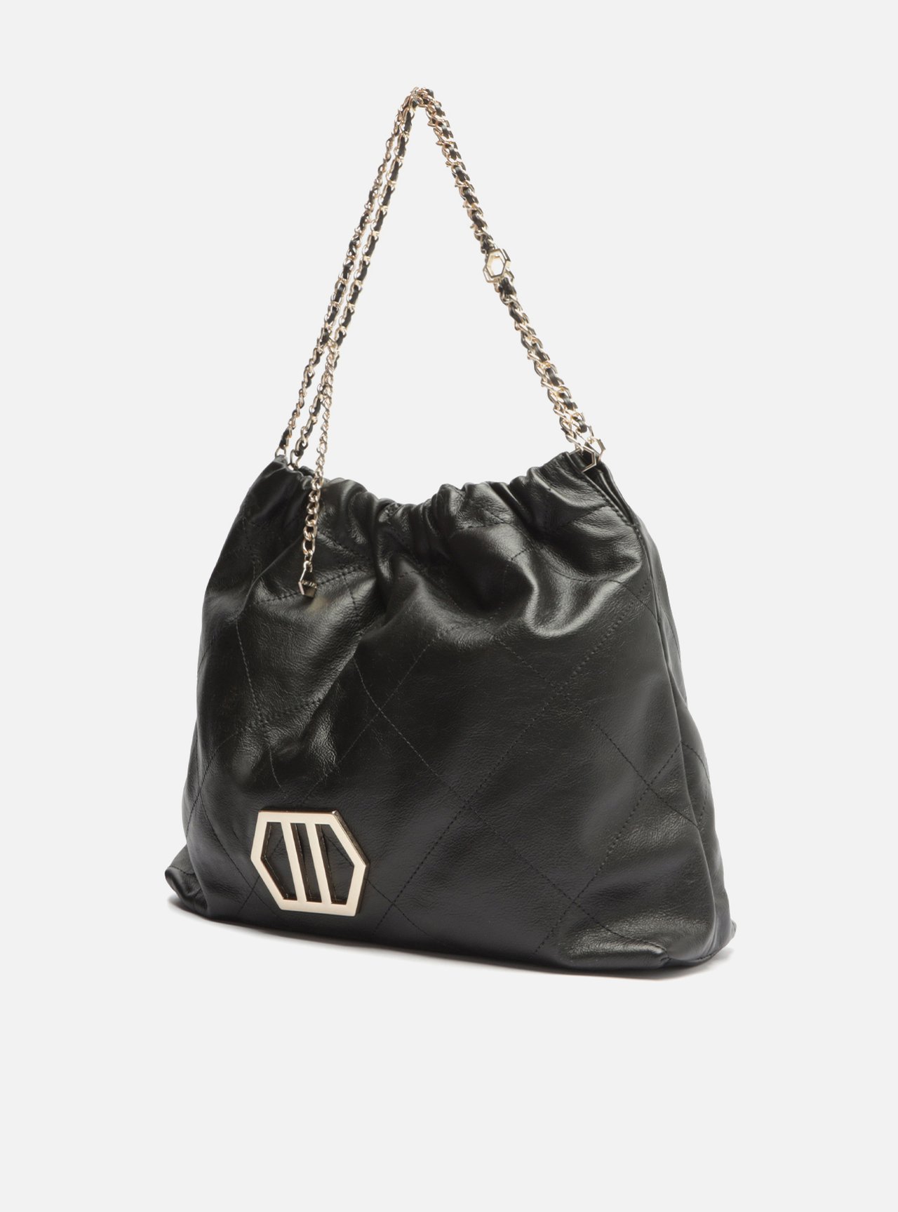 Bolsa Hobo Preta Couro Esther Grande — foto 2