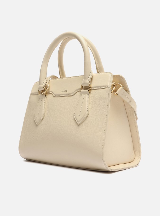 Bolsa Tote Off-White Couro Média Alças