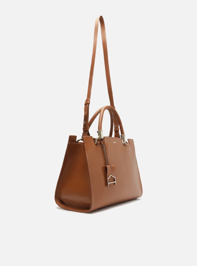 Bolsa Tote Marrom Caramel Couro Abraccio Grande