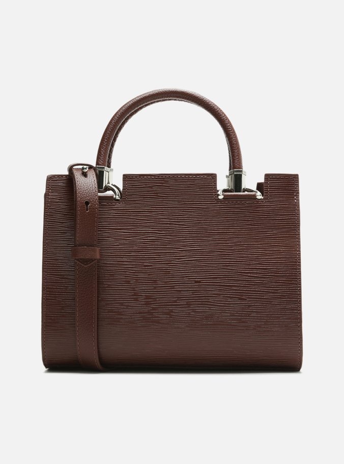 Bolsa Tote Marrom Couro Abraccio Média Nero Brown