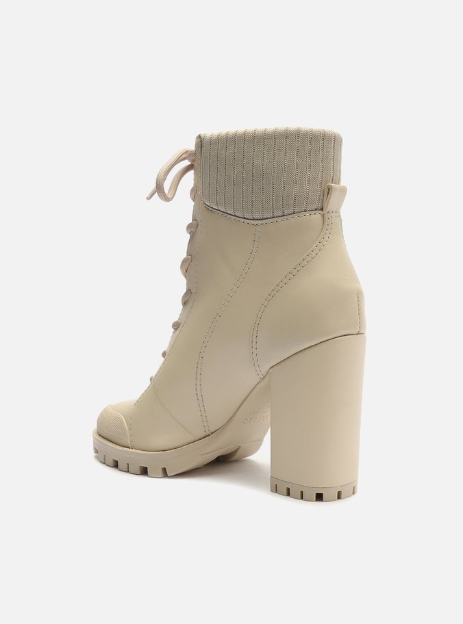 Coturno Off-White Couro Alto Tratorado Lizza 