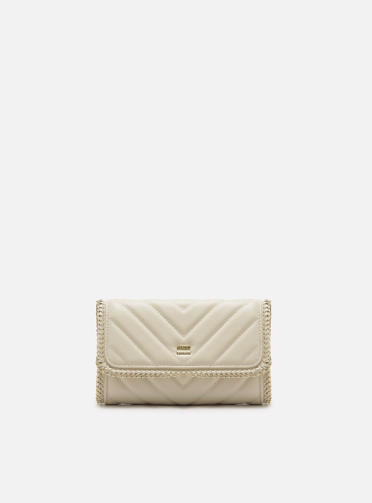 Bolsa Tiracolo Off-White Pequena Matelassê Corrente
