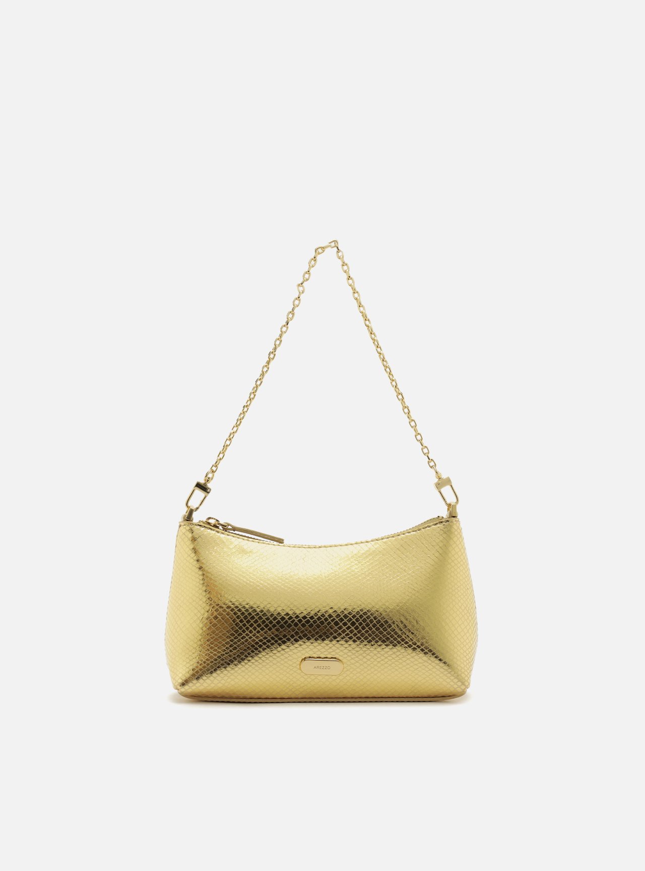 Bolsa Tiracolo Dourada Snake Pequena Corrente