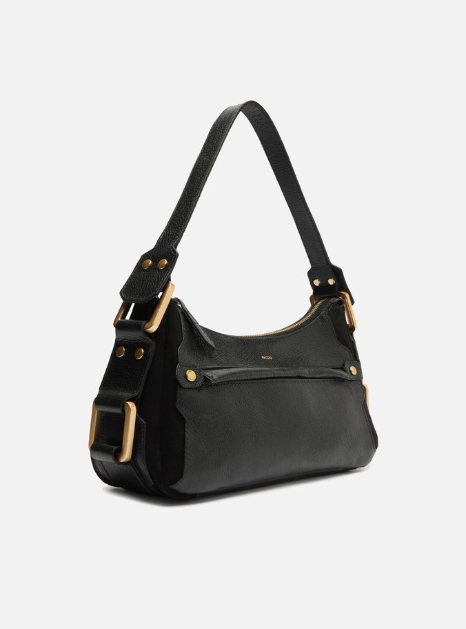 Bolsa Tiracolo Preta Couro Gretha Média