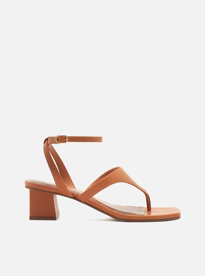 Sandália Marrom Salto Bloco