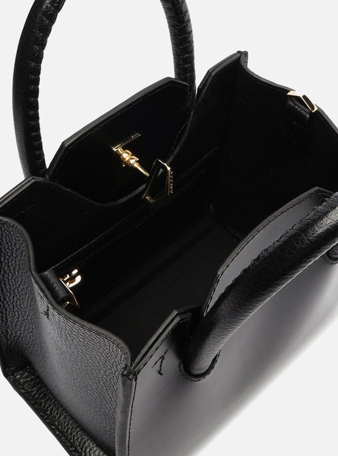 Bolsa Tote Preta Couro Pequena Olie