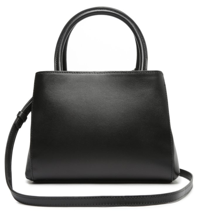 Bolsa Tiracolo Preta Couro Estruturada