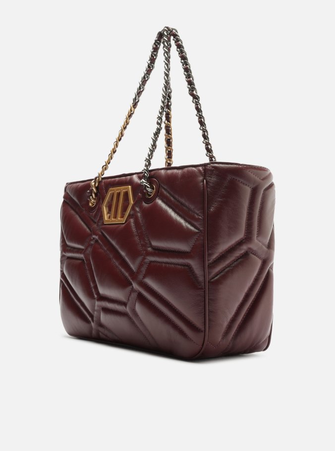 Bolsa Shopping Bordô Couro Emma Grande