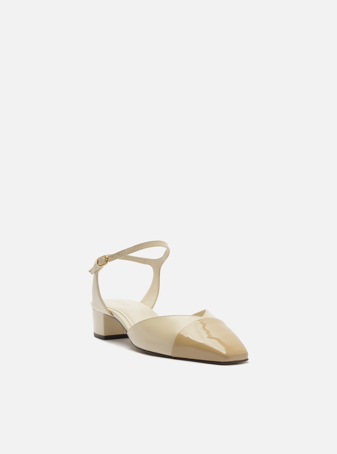 Scarpin Preto Salto Bloco Fivela Slingback — foto 2