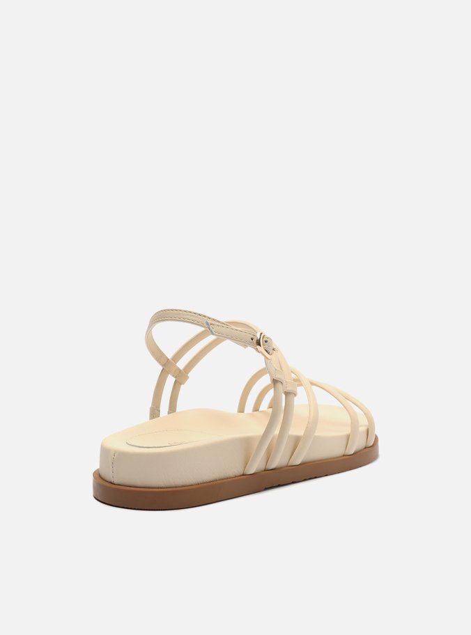 Sandália Rasteira Off-White Tiras Fivela