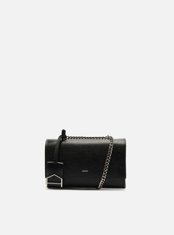 Bolsa Tiracolo Preta Couro Abraccio Pequena