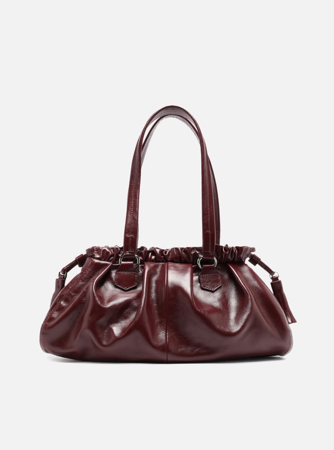 Bolsa Tiracolo Vermelha Couro Grande Fivelas