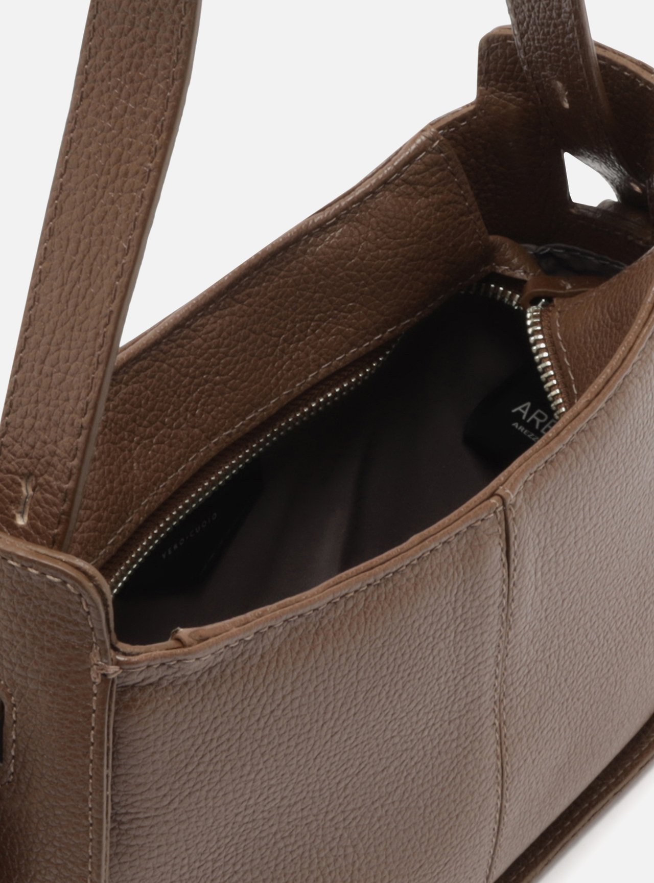 Bolsa Hobo Marrom Couro Média — foto 4