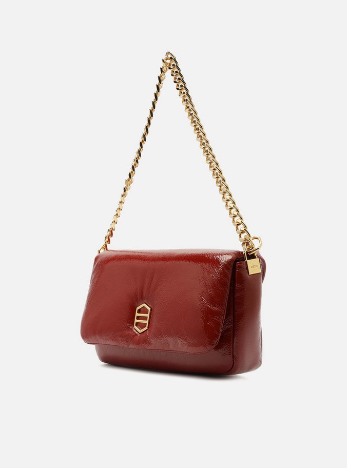 Bolsa Tiracolo Vermelha Couro Média Puffer