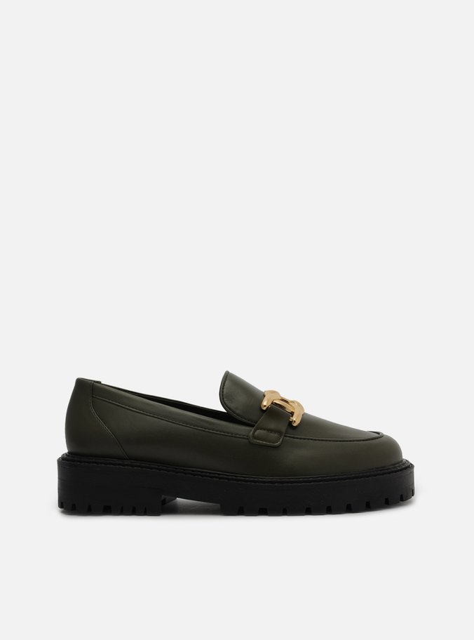 Mocassim Verde Couro Sola Tratorada Metal