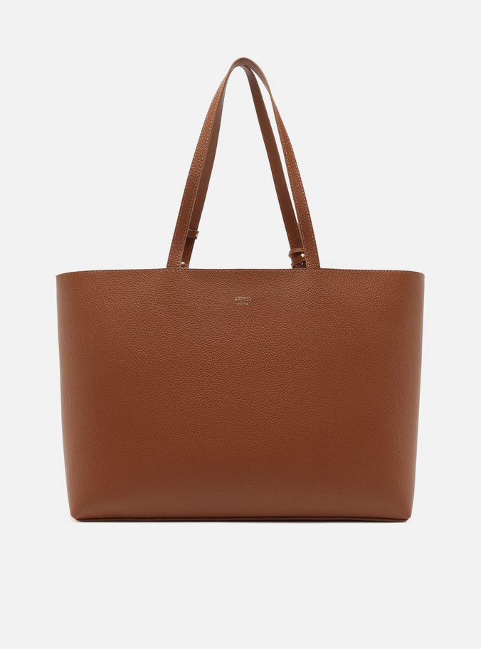 Bolsa Shopping Marrom Grande Charm Metal