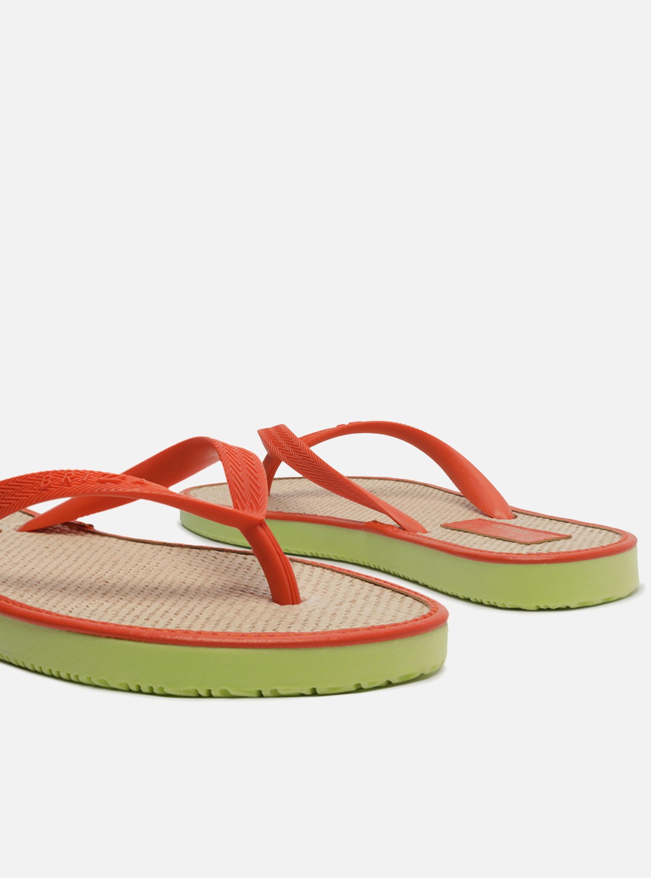 Chinelo de Dedo Laranja Palmilha Palha Brizza Color — foto 5
