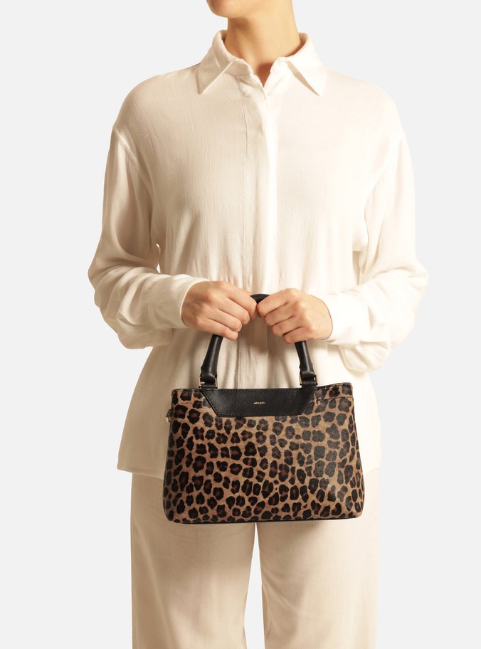 Bolsa Tote Animal Print Couro Média