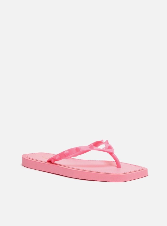 Chinelo de Dedo Rosa Bico Quadrado Brizza Rock