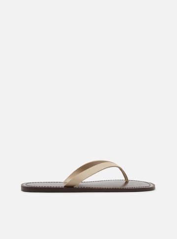Rasteira Rose Couro Flip Flop Livia