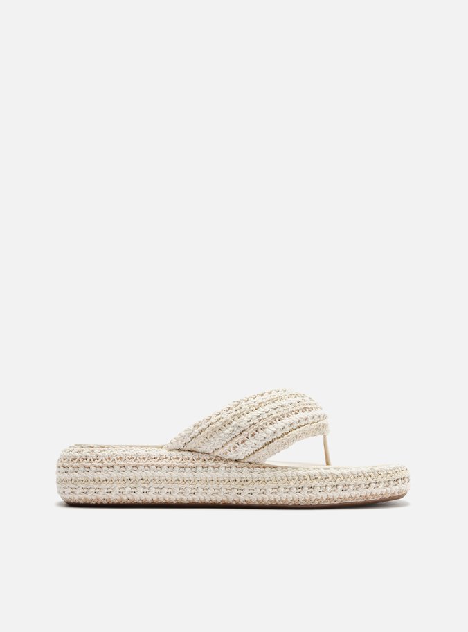 Sandália Off-White Crochê Flatform Flip Flop