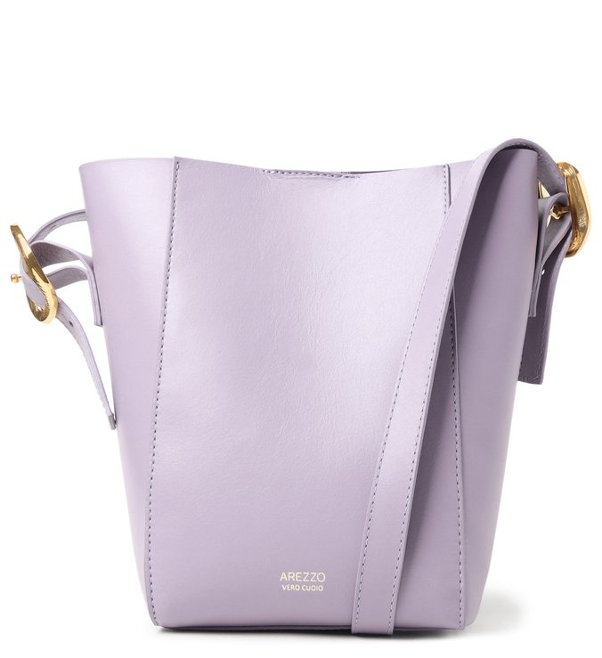 Bolsa Bucket Roxa Couro Serena Média