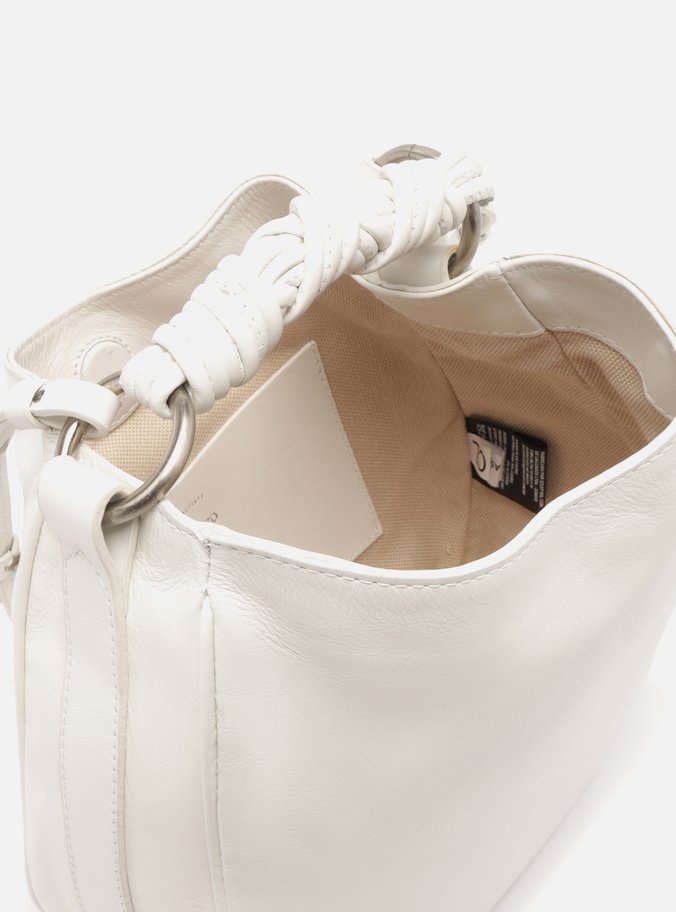 Bolsa Tiracolo Branca Couro Pequena Alça Torcidos