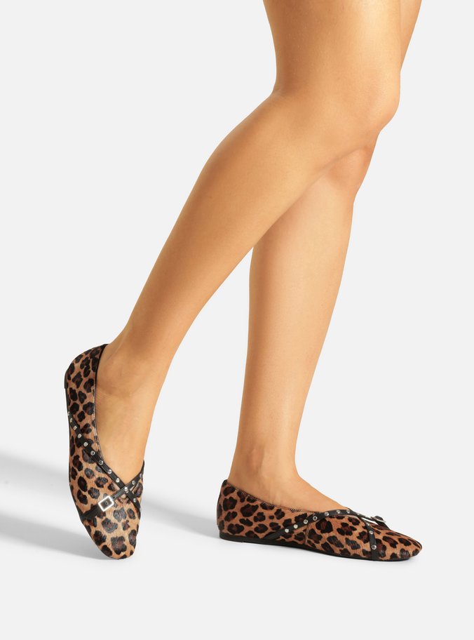 Sapatilha Animal Print Tiras Cruzadas