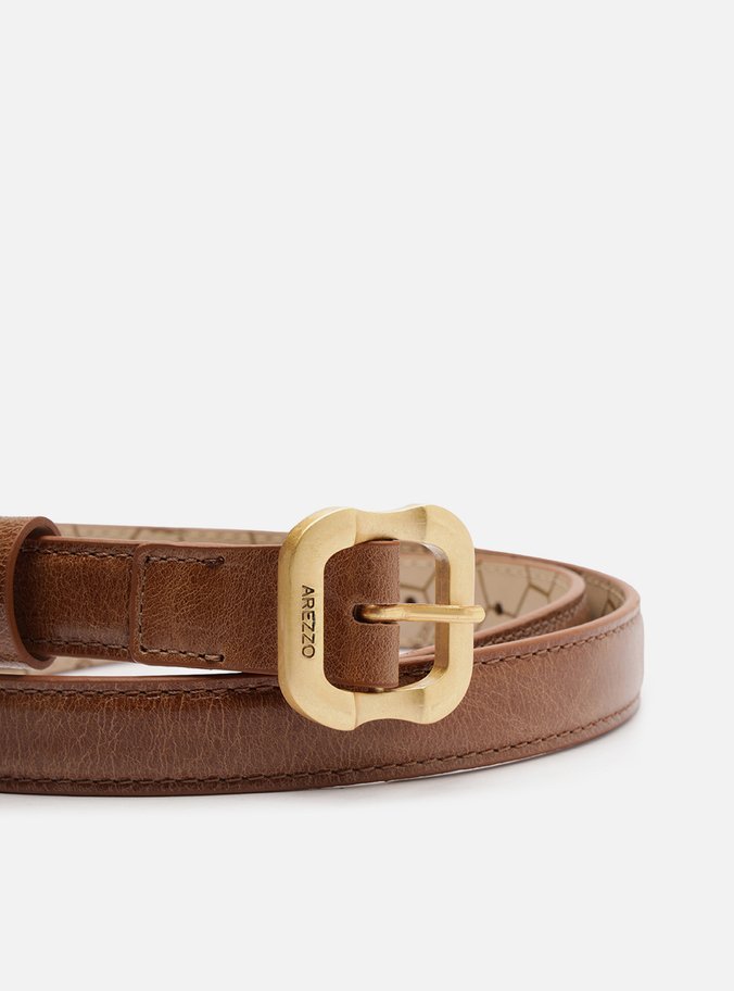 Cinto Marrom Couro Worn Médio Fivela
