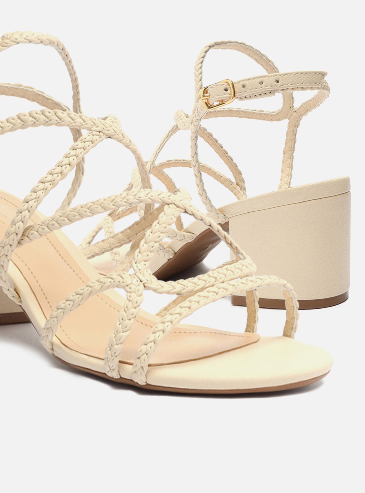 Sandália Off-White Salto Bloco Multi Tiras Trançada — foto 4