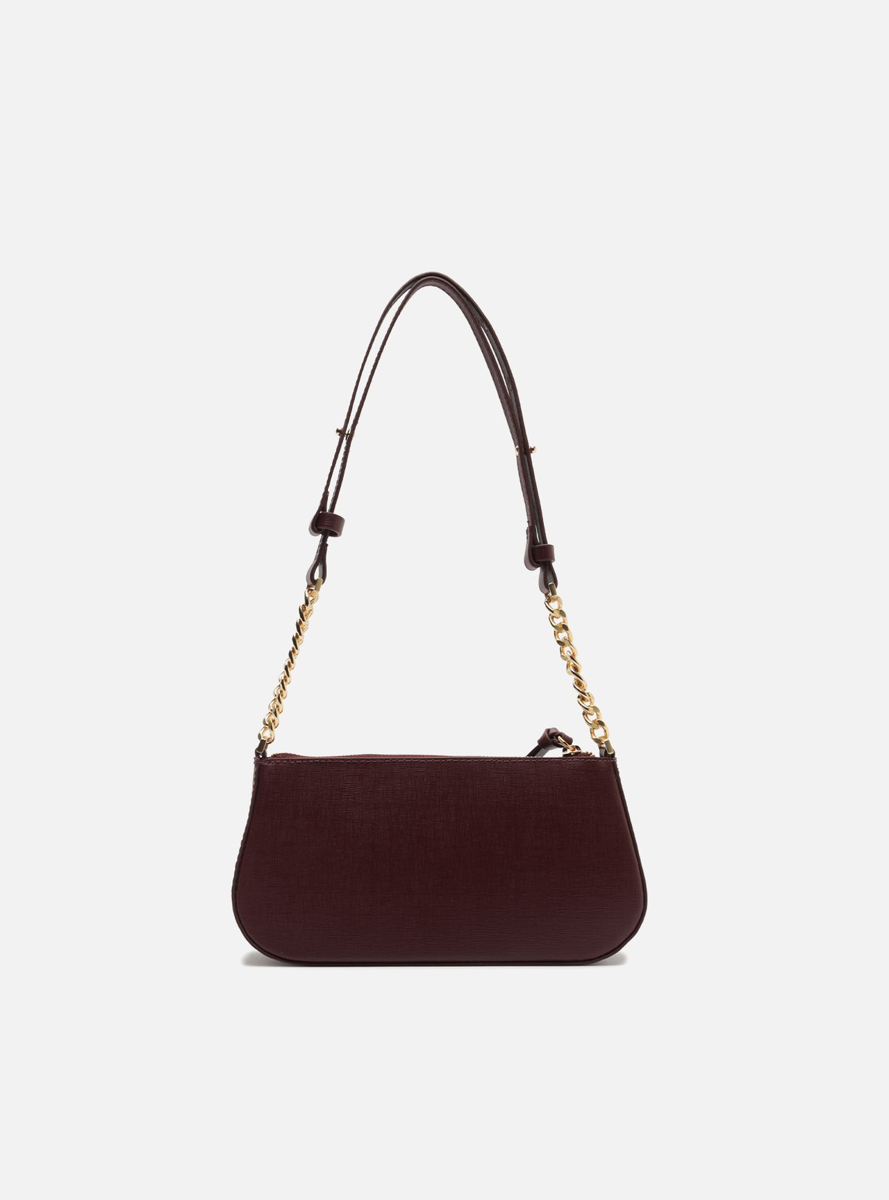 Bolsa Tiracolo Bordô Couro Pequena Corrente — foto 3