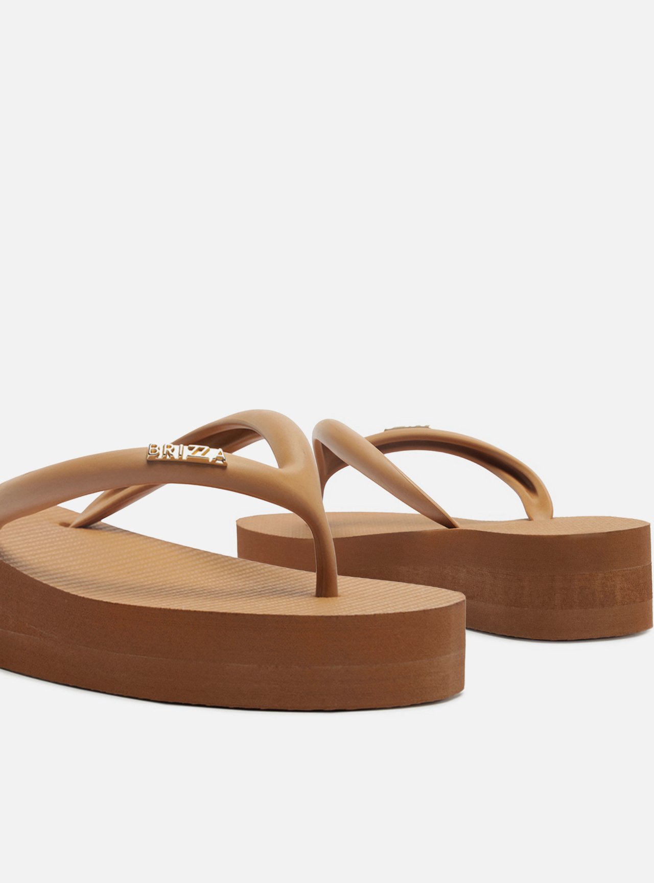 Chinelo de Dedo Marrom Plataforma Metais Brizza — foto 4