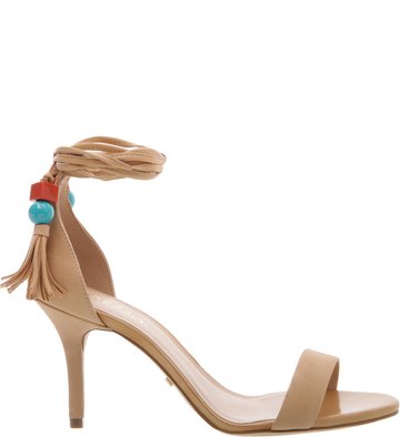 Sandália Lace-up Fringe Castanha