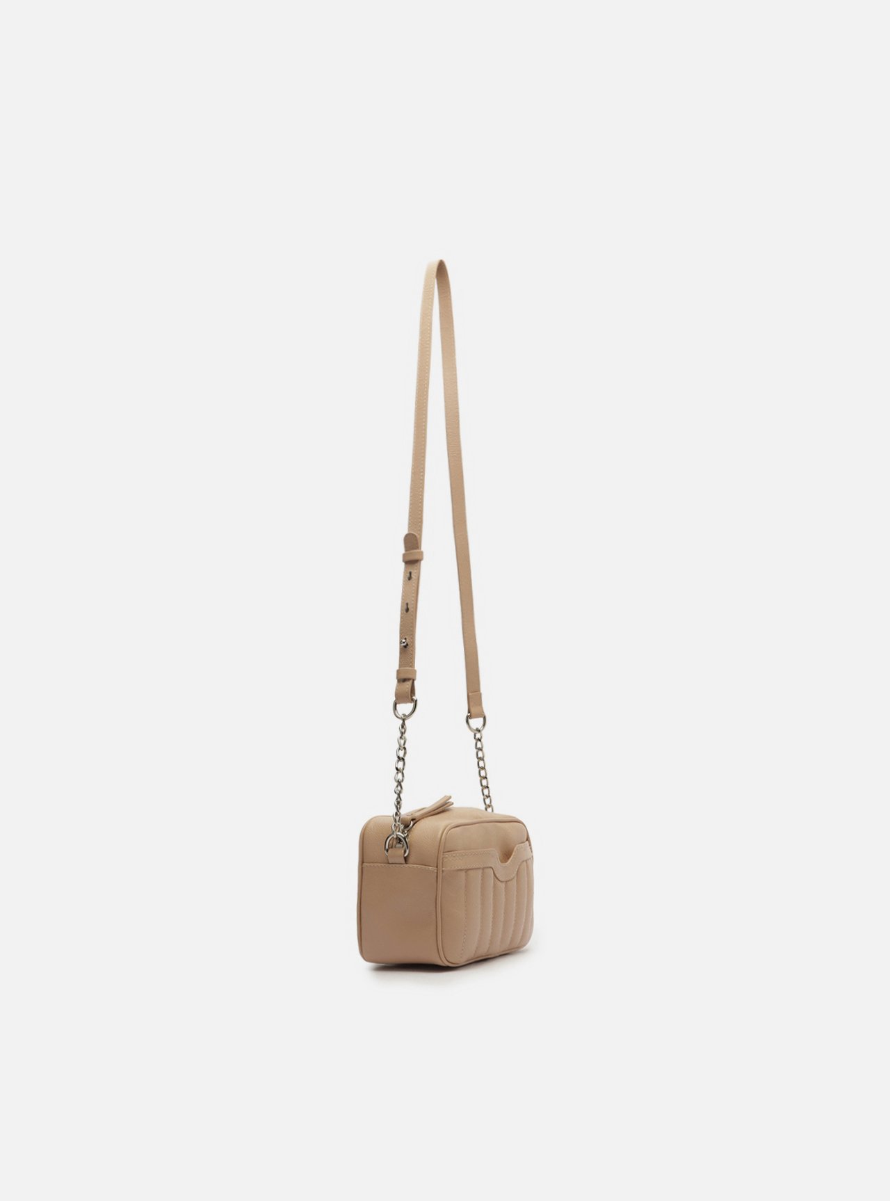 Bolsa Tiracolo Bege Couro Francine Pequena — foto 5