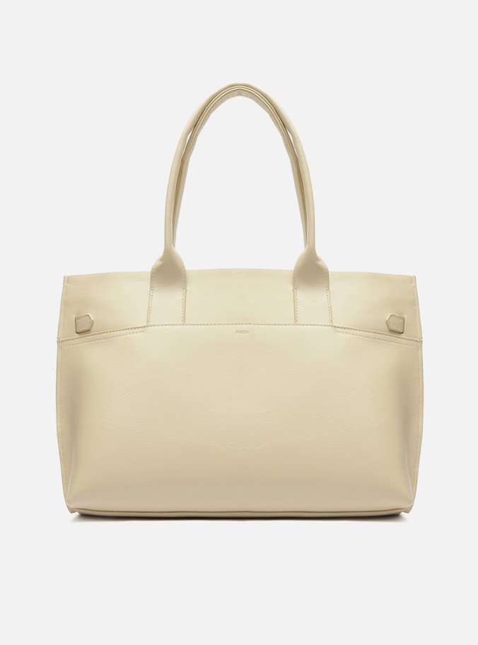Bolsa Shopping Branca Couro Grande Selaria Lenny