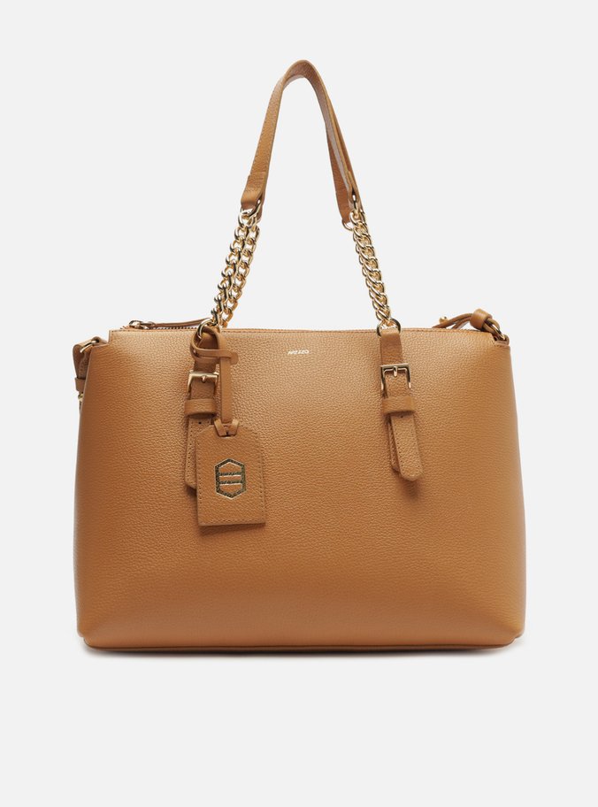 Bolsa Tote Marrom Clara Couro Grande Alça Corrente