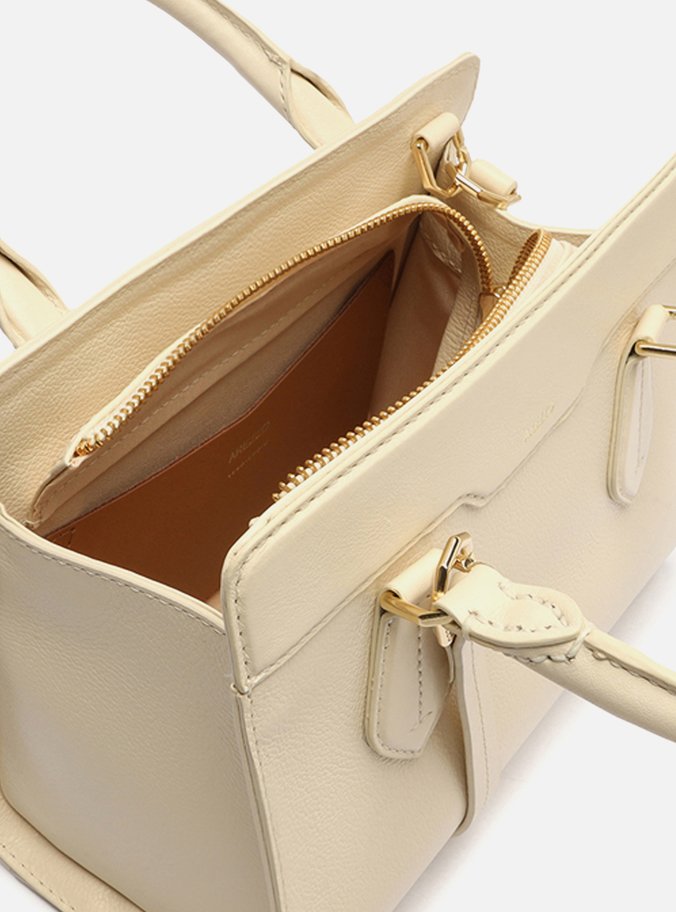 Bolsa Tote Off-White Couro Média Alças