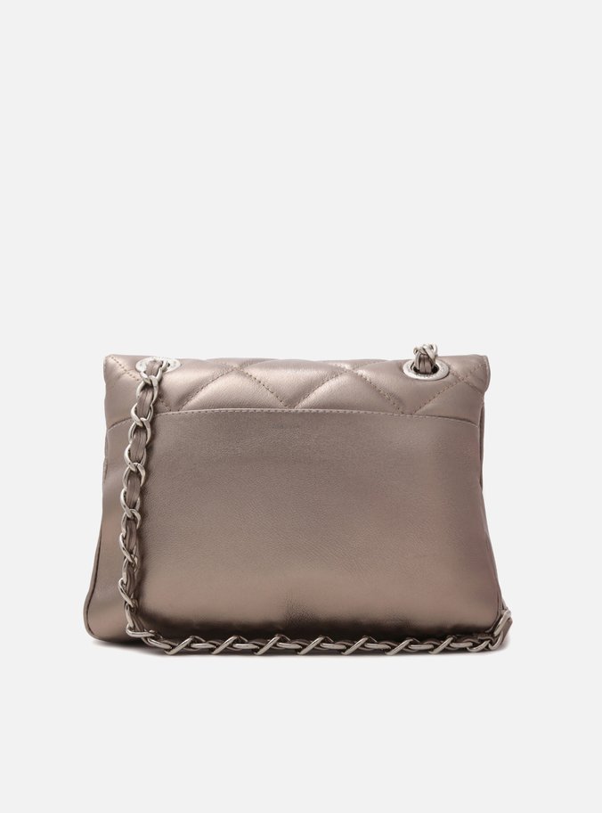 Bolsa Tiracolo Dourada Couro Mizz Média New Titanium