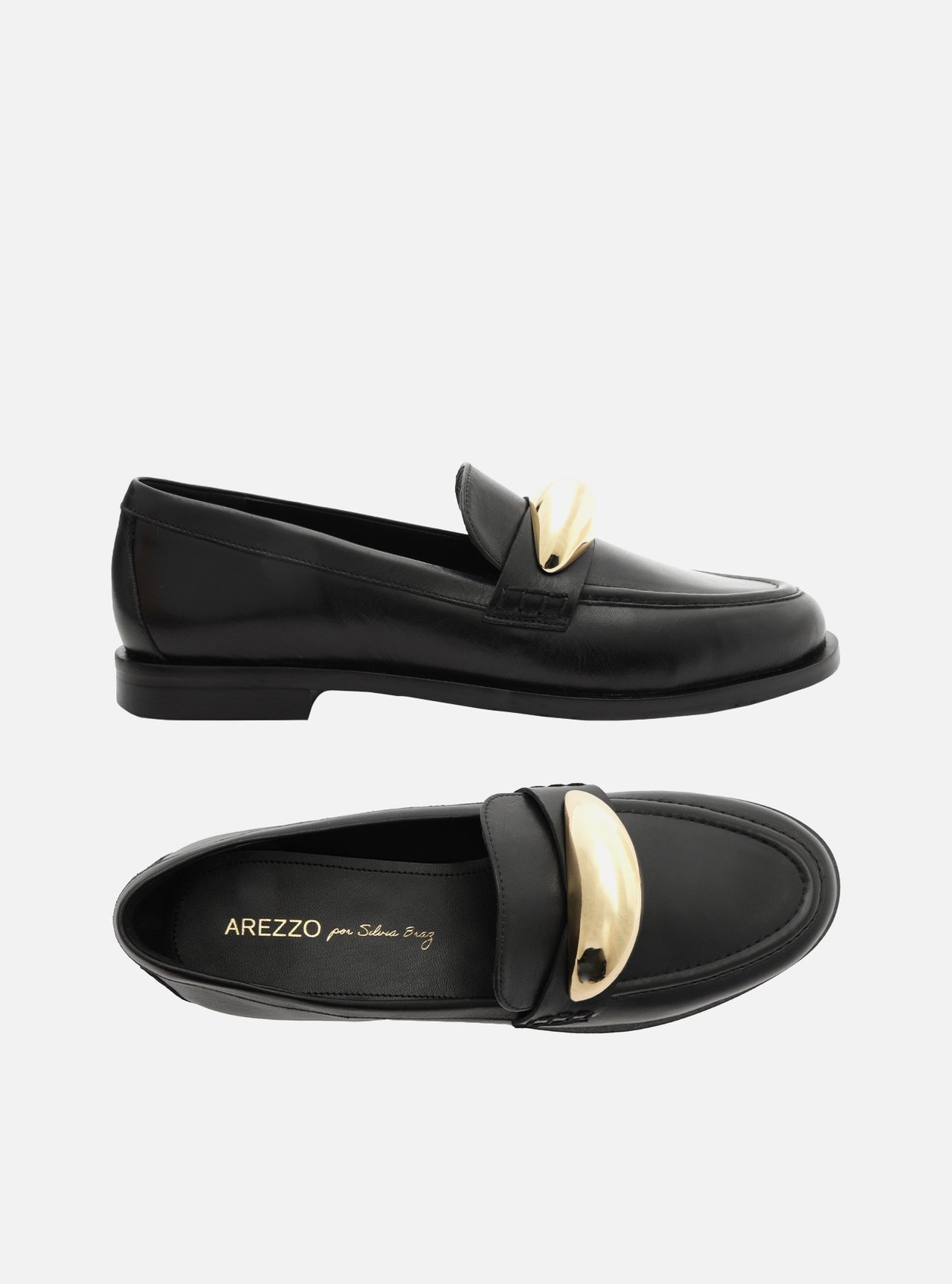 Mocassim Preto Couro Bico Redondo Bridão — foto 6