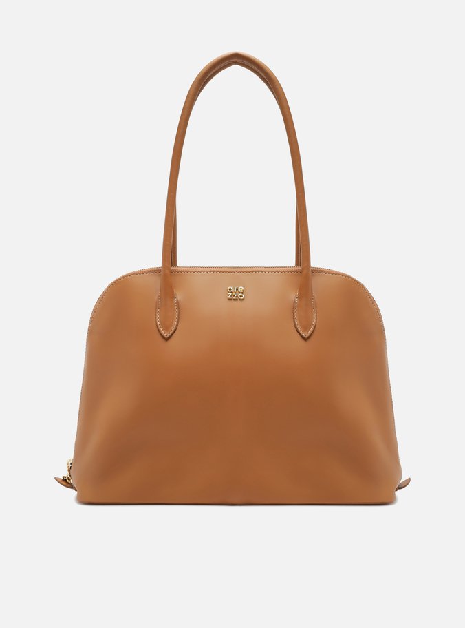 Bolsa Shopping Marrom Couro Grande Assinatura