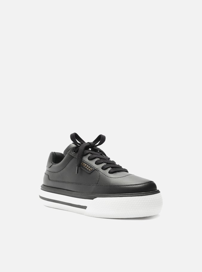 Tênis Preto Couro Flatform
